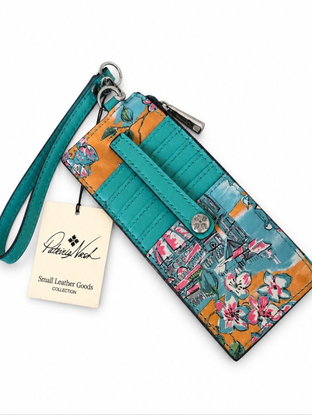 Patricia Nash Alanna card wallet wristlet in the "Beautiful Girl" print